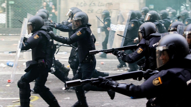Antidisturbios en Barcelona
