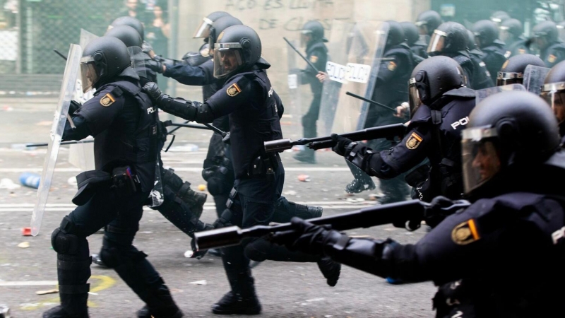 Antidisturbios en Barcelona