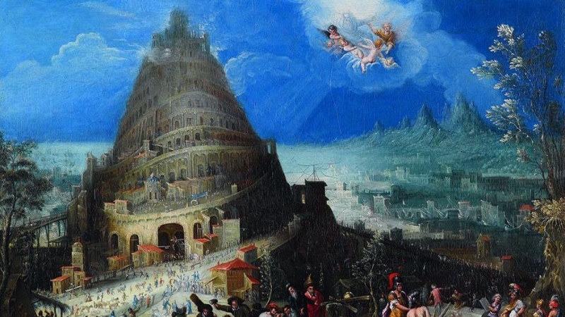 'La torre de Babel', de Marten van Valkenborch y Hendrick van Cleve (1580) - Foto cortesía de Arthemisia España.