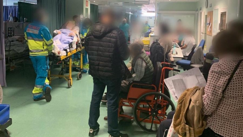 Colapso en el Hospital 12 de Octubre por la epidemia de la gripe. / Urgencias y Emergencias de Madrid en Lucha