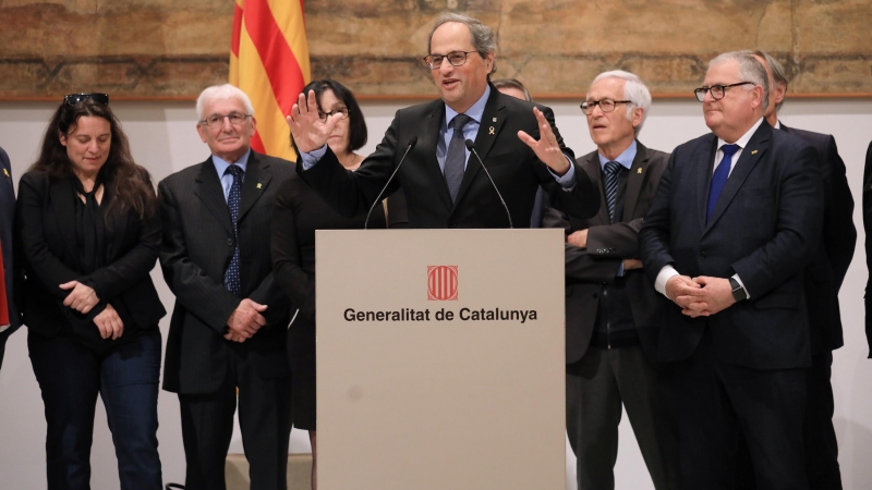 Torra, amb alcaldes de la Catalunya Nord al Palau de la Generalitat. GOVERN