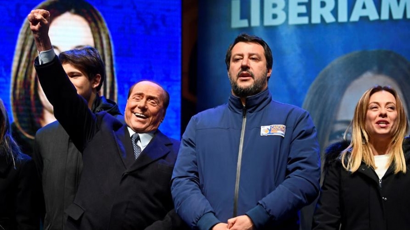 Berlusconi, Salvini y Meloni, hace unos días. REUTERS/Flavio Lo Scalzo