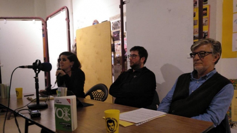 07/02/2020 - El eurodiputado de Podemos Miguel Urbán en la presentación de su libro 'La emergencia de Vox' en Zaragoza. / EDUARDO BAYONA