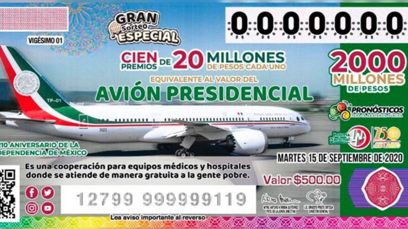 rifa avión presidencial mexico