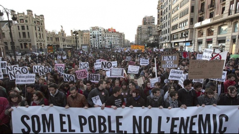 Manifestació durant la Primavera valenciana.