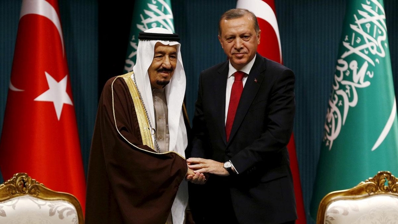 Rey Salman con Erdogan