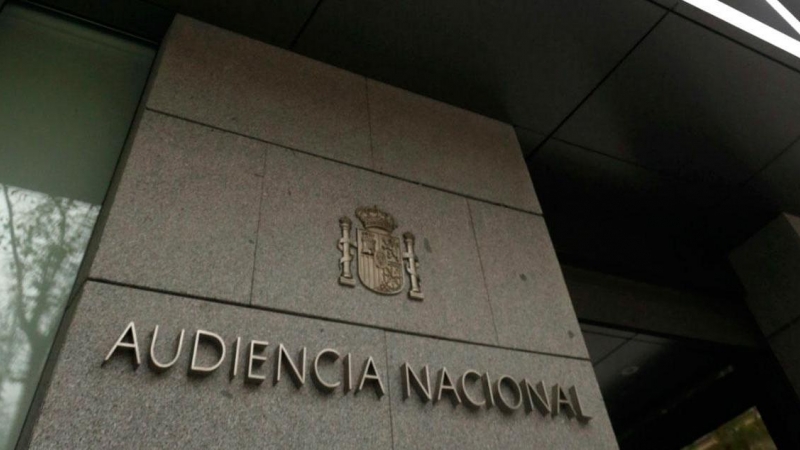 Entrada del edificio de la Audiencia Nacional, en Madrid. E.P.