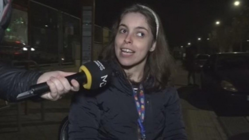 La joven agredida, durante una entrevista en Telemadrid. - TWITTER DE TELEMADRID