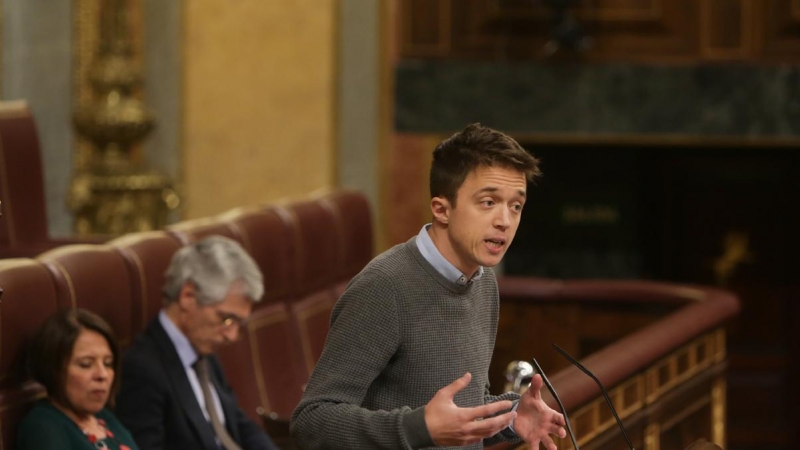 El líder de Más País, Íñigo Errejón, durante una sesión del Congreso. / EP