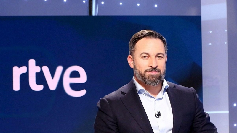 13/02/2020.- El líder de Vox, Santiago Abascal, durante la entrevista en RTVE. / EFE - RTVE