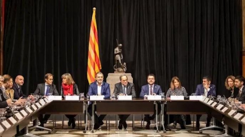 Reunió entre el Govern de la Generalitat i les empreses i administracions relacionades amb el Mobile World Congress després de la cancel·lació, a Barcelona. Pau Venteo | Europa Press