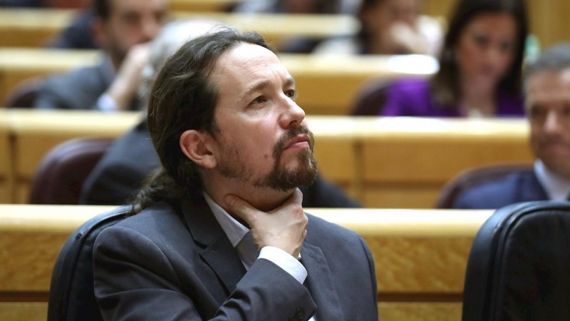 25/02/2020.- El vicepresidente segundo del Gobierno, Pablo Iglesias, durante el pleno del Senado celebrado este martes. EFE/Kiko Huesca