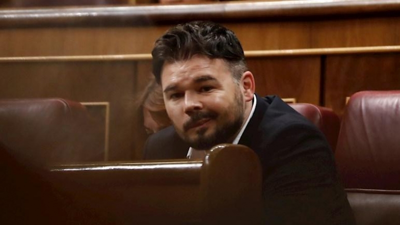 26/02/2020.- El portavoz de ERC, Gabriel Rufián durante la sesión de control al Gobierno, este miércoles, en el Congreso de los Diputados, en Madrid. EFE/Mariscal