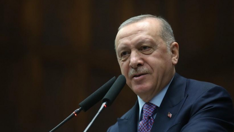Presidente de Turquía, Tayyip Erdogan, en un mitín de su partido en una imagen de archivo./DPA - Gobierno de Turquía.