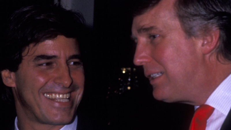 John Casablancas (esquerra) i Donald Trump (dreta) en un acte de l'agència Elite del 1991.