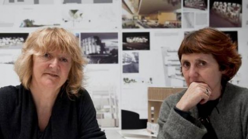 Las arquitectas irlandesas Yvonne Farrel y Shelley McNamara. EFE/Fundación Hyatt