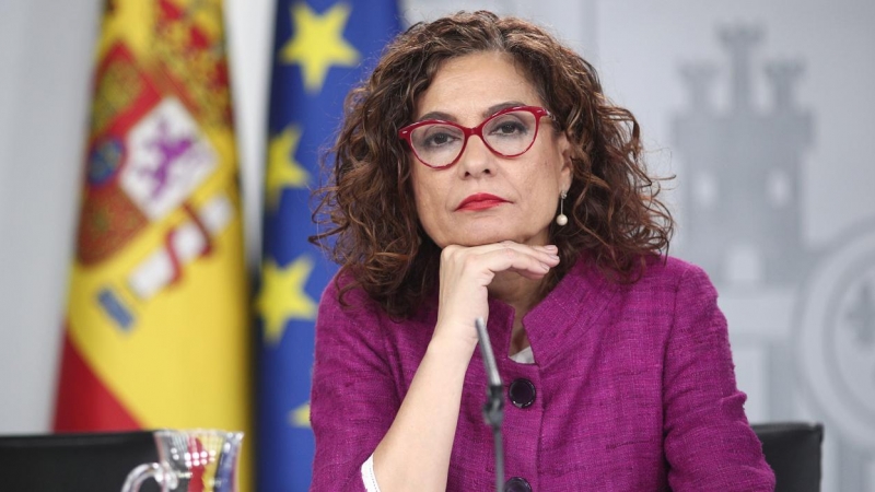 La ministra de Hacienda y Portavoz del Gobierno, María Jesús Montero, durante la rueda de prensa posterior al Consejo de Ministros. E.P./Eduardo Parra