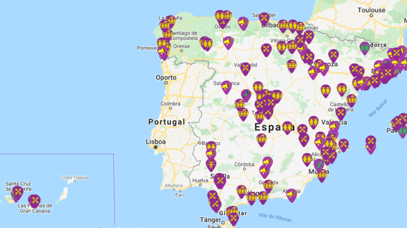 Mapa de España 8M.