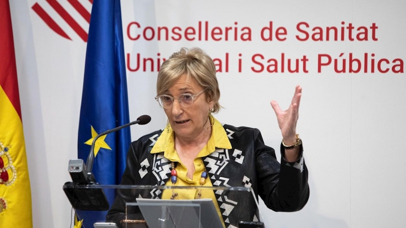 La consellera de Sanidad de la Generalitat Valenciana, Ana Barceló, durante la rueda de prensa que ha ofrecido con las últimas novedades sobre el coronavirus. EFE/ Biel Aliño