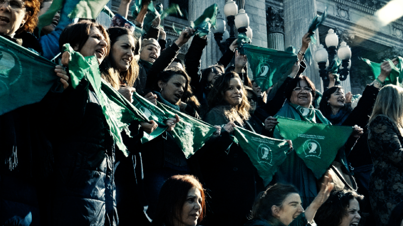 Imagen de la protesta de 'La ola verde' en Argentina.