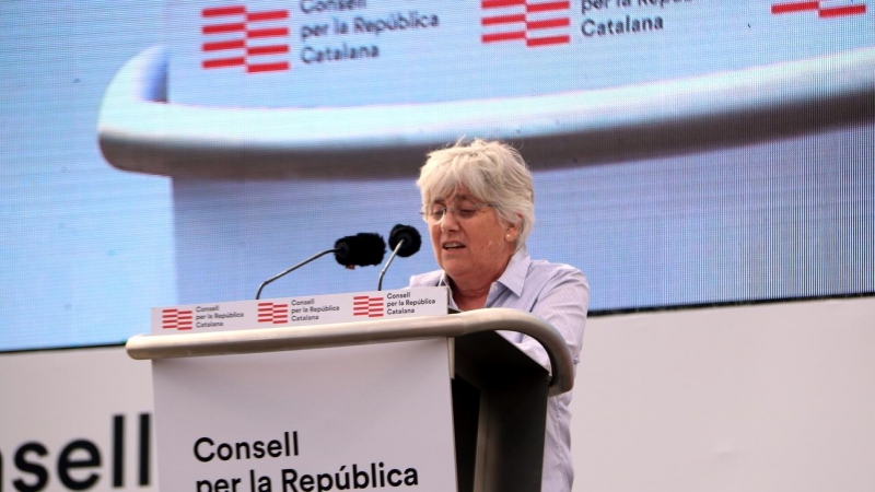 L'europarlamentària Clara Ponsatí durant l'acte del Consell per la República a Perpinyà. ACN | Eli Don