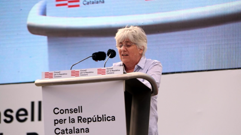 L'europarlamentària Clara Ponsatí durant l'acte del Consell per la República a Perpinyà. ACN | Eli Don