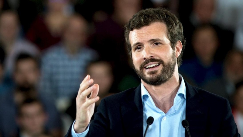 01/03/2020.- El presidente del PP, Pablo Casado, durante el acto por el undécimo aniversario de la primera victoria electoral de Alberto Núñez Feijóo en Ourense. EFE/Brais Lorenzo