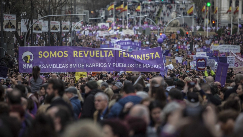 Miles de personas durante la manifestación del 8M en Madird.- JAIRO VARGAS