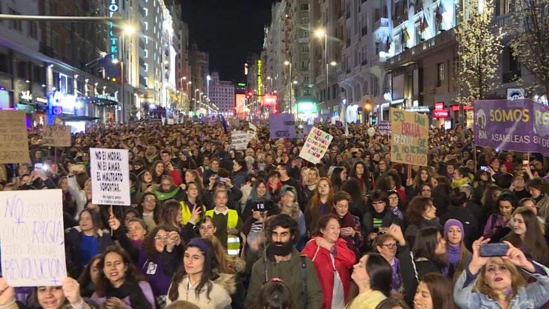 El feminismo vuelve a las calles de Madrid pero con menos fuerza