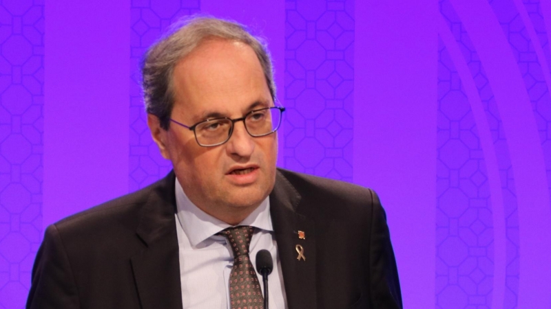 El president de la Generalitat, Quim Torra, compareix per explicar les noves mesures del coronavirus. Maria Belmez | ACN