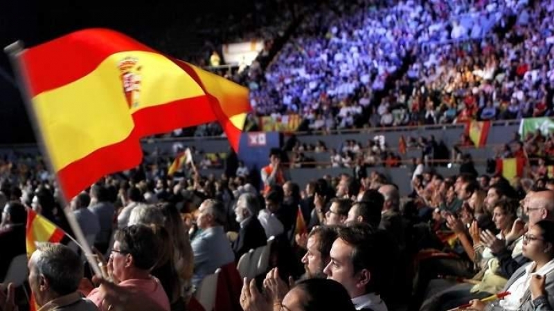 Un momento del acto de Vox en el Palacio de Vistalegre el pasado fin de semana | EFE