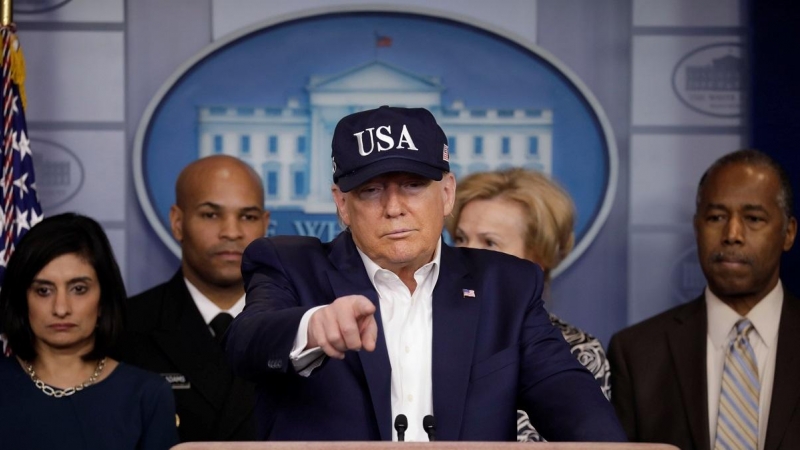 El presidente de EEUU, Donald Trump, durante una rueda de prensa. REUTERS