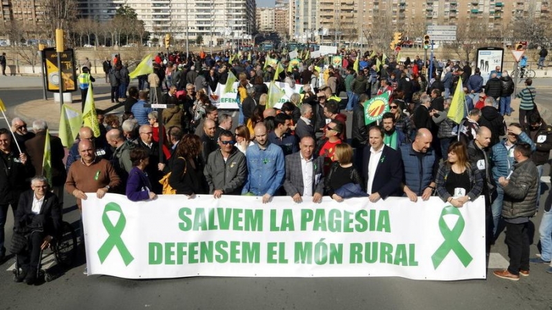 Manifestació de pagesos a Lleida en defensa del món rural.