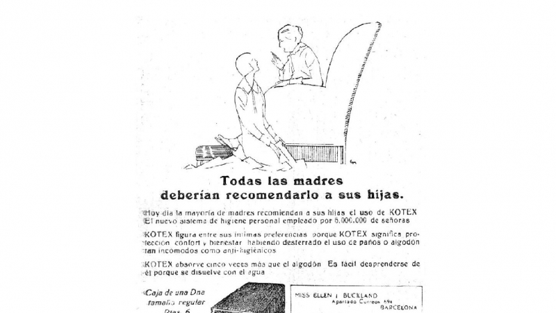 Captura de un anuncio sobre la menstruación.