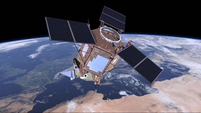Ilustración del satélite Sentinel-5P operando sobre Europa. / ESA