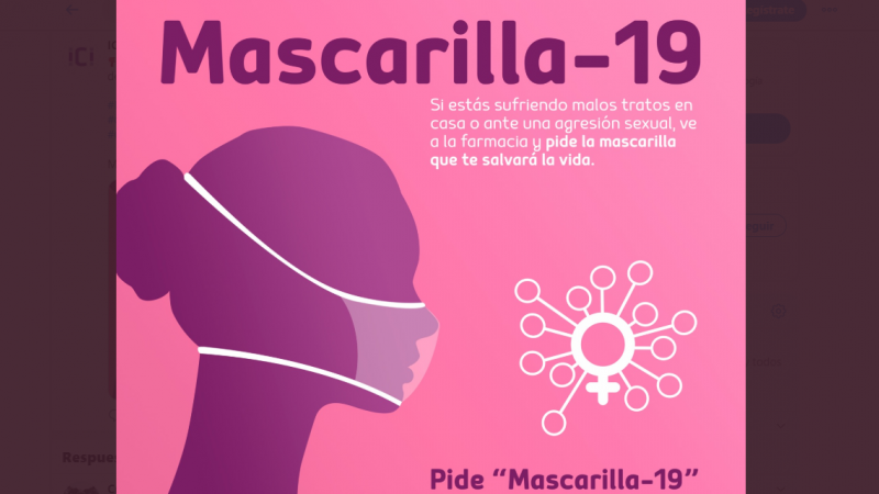 Mascarilla-19 , la versión que lanzó el Instituto Canario de Igualdad (ICI) junto con los dos colegios oficiales de Farmacéuticos de Canarias (ICI)