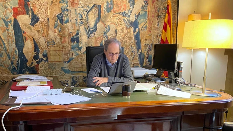 El president de la Generalitat, Quim Torra, al seu despatx.  / GENERALITAT DE CATALUNYA