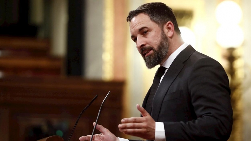 03/04/2020.- El presidente de Vox, Santiago Abascal, ha informado a través de la red social Twitter de que su grupo parlamentario donará la subvención de marzo y abril a víctimas del coronavirus. EFE/Mariscal/Archivo