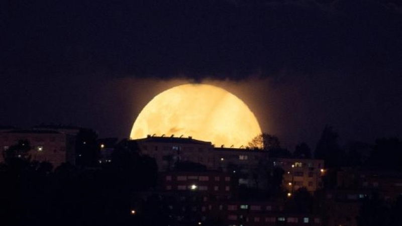 Una súper luna se eleva en el cielo en la ciudad de Viña del Mar, Chile. REUTERS / Rodrigo Garrido