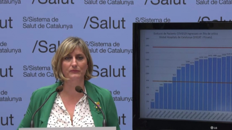 La consellera de Salut, Alba Vergés, en la roda de premsa d'aquest dissabte.