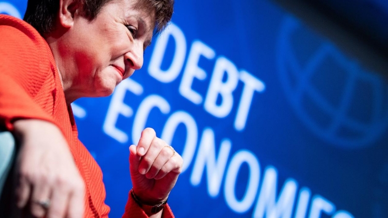 La directora gerente del FMI, la búlgara Kristalina Georgieva, en un acto del Banco Mundial, en  Washington, en febrero pasado. AFP/Brendan Smialowski