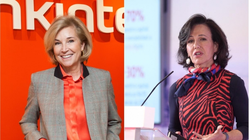 La consejera delegada de Bankinter. María Dolores Dancausa, y Ana P. Botín, presidenta de Banco Santander. E.P./EFE