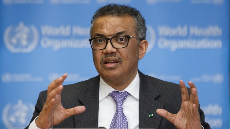 15/04/2020 - El director general de la Organización Mundial de la Salud (OMS), Tedros Adhanom Ghebreyesus, durante una rueda de prensa. / EFE