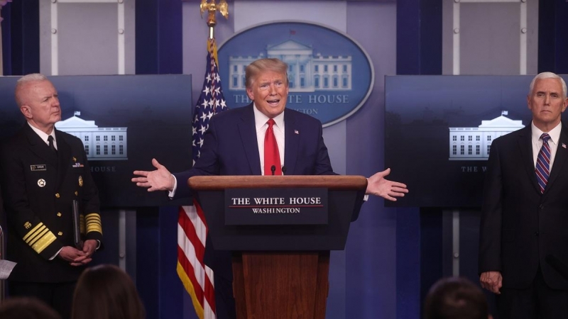 El presidente de EEUU, Donald Trump, durante una rueda de prensa. REUTERS