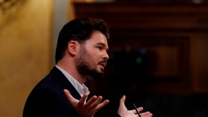 El portaveu d'ERC al Congrés, Gabriel Rufián, al debat d'aquest dimecres. EFE / JJ GUILLÉN POOL