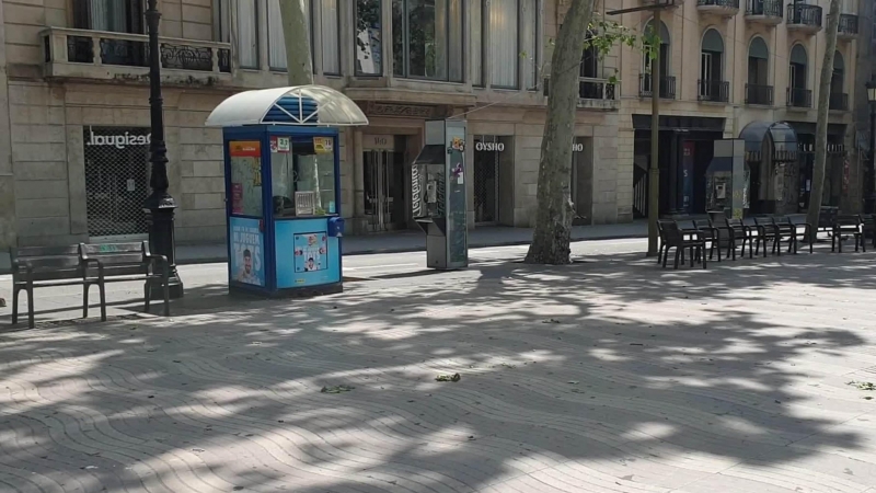 Las Ramblas vacías durante este Sant Jordi