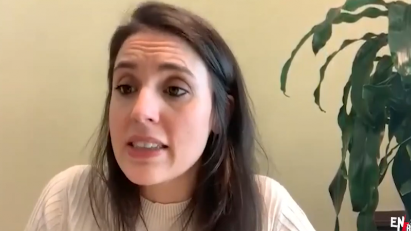 Irene Montero durante su entrevista 'En la frontera'.