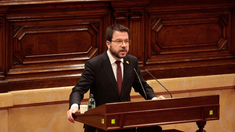 El vicepresident del Govern i conseller d'Economia, Pere Aragonès, en un moment del ple del 24 d'abril. Parlament/Job Vermeulen