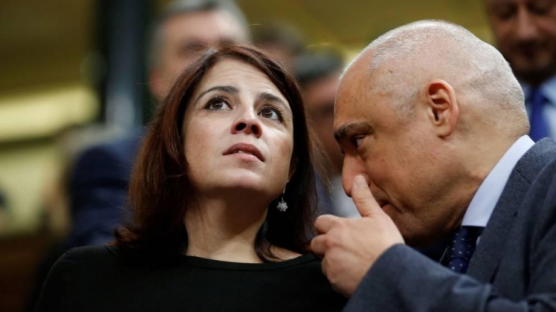 Adriana Lastra y Rafael Simancas en el Congreso