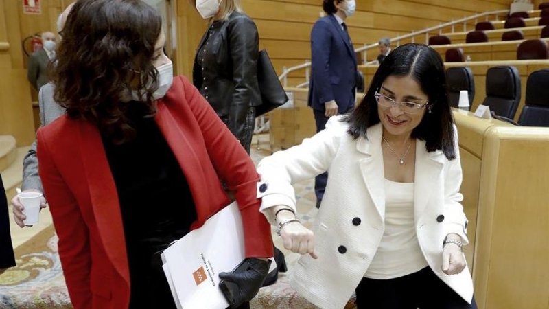 Isabel Díaz Ayuso y Carolina Darias en el Senado